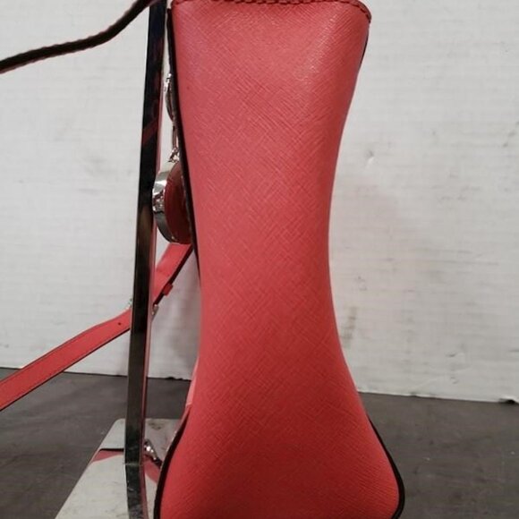 MICHAEL Michael Kors Cynthia North South Satchel Chevron Coral 2 way bag - Picture 4 of 8